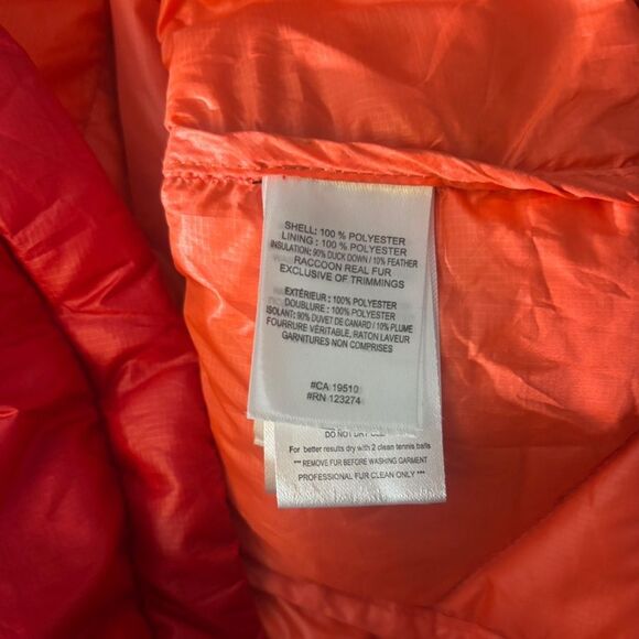 Lole Puffer Vest Duck Down Feather Red Orange L - Picture 4 of 5
